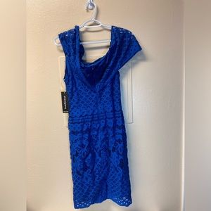 𝅺NWT Sharagano  Petite Deep Navy Dress size 4p
